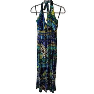 BISOU BISOU empire‎ waist halter maxi dress size 12